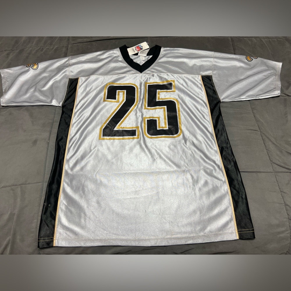 NWT New Orleans Saints Reggie Bush Jersey Men's XL Gray Black Gold NFL Apparel
